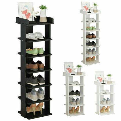 5/6/7/8 Tier Wooden Shoe Rack Storage Shelf Display Stand Organiser Unit Cabinet