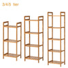 Floor Standing Bamboo Bookshelf Storage Unit Plant Stand Display Shelving Holder