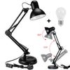 Metal Swing Arm Desk Lamps with LED Bulb Clamp Adjustable Table Lamp for Bedroom