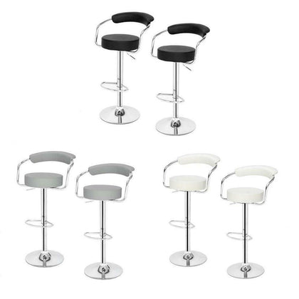 2PCS Bar Stools Rotated 360 Degrees Chair Swivel Gas Lift Foot Rest Seat UK