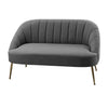 Modern 2 Seater Sofa Armchair Loveseat Scalloped Accent Couch Settee Metal Frame