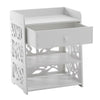 White Bedside Table Bedroom Cabinet Nightstand With 1 Drawer & 2 Shelf Furniture