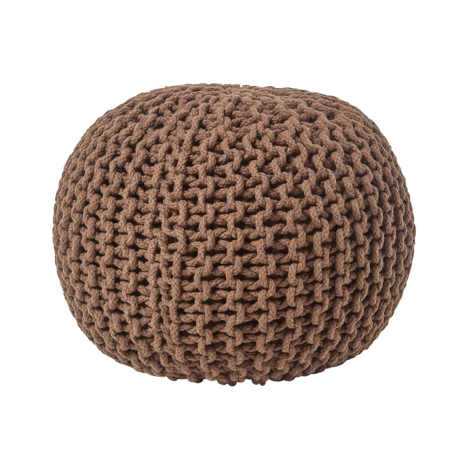 Chunky knit store ottoman