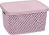 Small Large Plastic Storage Box with Lid Kitchen Home Office Basket Container