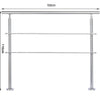 Stainless Steel Hand Rail Balustrade 0-3 Cross Bar Home Garden Safety Stair Rail