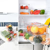 5PCS/PACK Fridge Storage Box with Lid Handle Clear Food Container Plastic Boxes