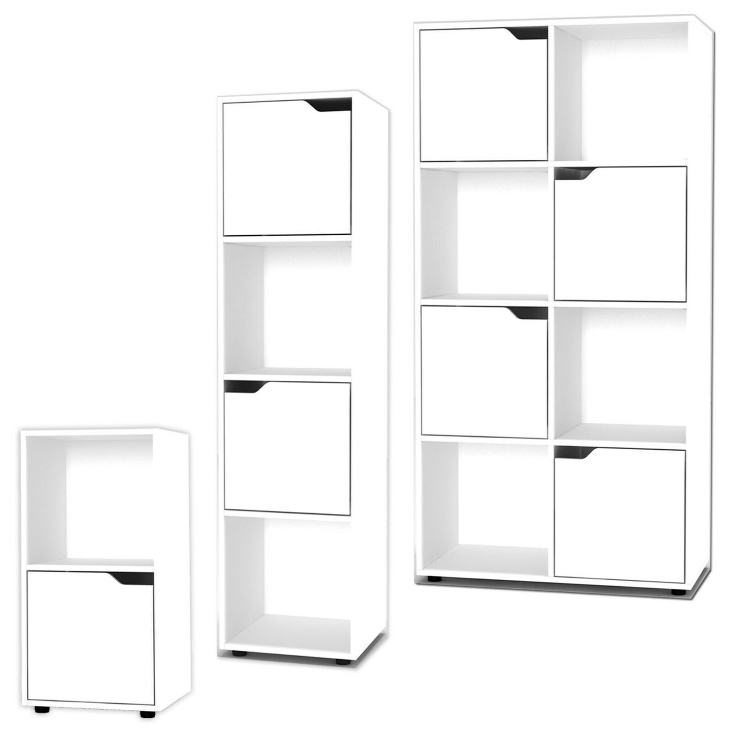 2, 4, 8 Cube Bookcase Shelving Display Shelf Storage Unit Wooden Door Organiser