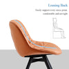 2× brown Faux Leather Dining Chairs Padded Seat & Metal Legs Corner Chairs Room