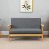 Modern 2 Seater Sofa Bed Armchair Upholstered Fabric Linen Seat Wooden Frame