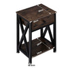 Bedside Table Cabinet Vintage Bedroom Nightstand Side End Table 1 Drawer & Shelf