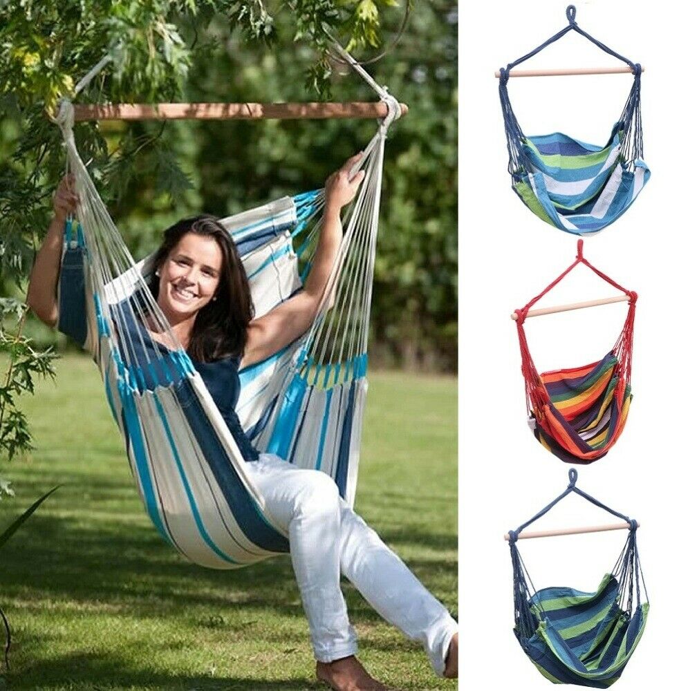 Hanging Hammock Camping Chair Swing UK Garden Hanging Hammock
