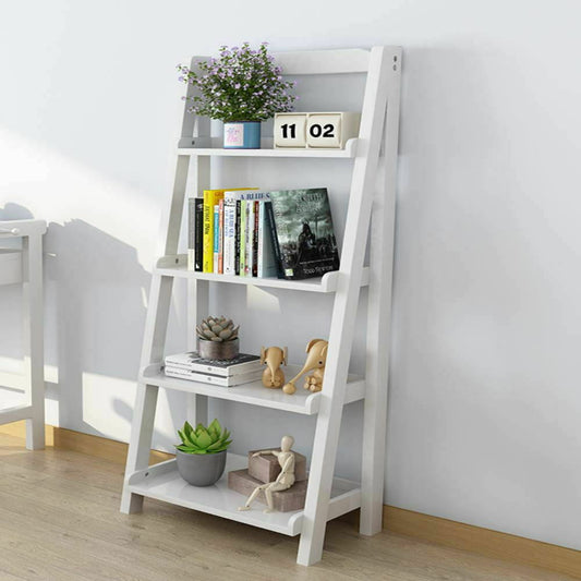 4 Tier Ladder Shelf Book Plant Shelving Unit Display Stand Home Storage Rack