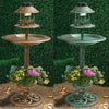 Garden Ornamental Solar Bird Feeder Bath Hotel Feeding Table Station Planter