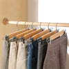 Solid Natural Wooden Coat Clothes Hangers w/ Adjustable Clips for Trouser Skirts