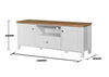Astbury TV Unit Stand Media Cabinet 2 Doors + Drawer White & Oak