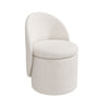 Off-White Boucle Dressing Table Chair with Ottoman Storage - Leah LAH001