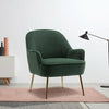 Green Velvet Armchair Wing Back Chair Tub Accent Fireside Small Sofa Metal Legs