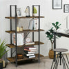 Large 4 Tier Contemporary Industrial Bookshelf/Shelving Unit Oak Finish 141cm