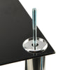 Black 2 Tiers Glass & Stainless Steel Small Display Stand Side Lamp Coffee Table