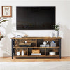 TV Unit, TV Stand Cabinet, Retro TV Console Table with Open Storage Compartments