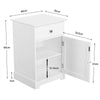 White Bedside Table Bedside Cabinet with Drawer & Door for Bedroom Living Room