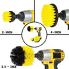 3x DRILL ATTACHMENT CLEANING BRUSH SET POWER SCRUB HOME CAR TILE BATHROOM YELLOW