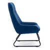 JACOBSEN OCCASIONAL FABRIC LOUNGE MODERN METAL LEGS ACCENT CHAIR WITH STOOL