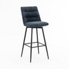 EVA VELVET BREAKFAST BAR STOOL SWIVEL PADDED SEAT METAL LEGS KITCHEN SET OF 2