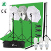 Vamery Continuos Lighting Black White Green Screen Umbrella Light Stand Kit UK