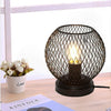 Metal Iron Art Desk Bedside Black Metal Electric Plug in Table Lamp Height 20cm