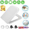Luxury Square Toilet Seat Heavy Duty White Soft Close Top Quick Release Hinges