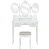 Dressing Table Set With Stool 7 Drawers 3 Mirrors Jewelry Makeup Desk Wood