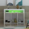 Sideboard 3 Doors Cabinet Cupboard Matt Body and High Gloss Doors RGB LED Light