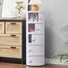 Cylinder ABS Plastic Cabinet Storage Organizer 2/3/4/5 Tier Cupboard Side Table