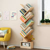 Bookcase 9-Shelf Stand Display Cases Bookshelf Shelving Wood Shelves Tree Shape
