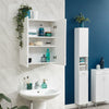 BATHROOM 2 DOOR CUPBOARD HANGING WALL SHELF CABINET STORAGE UNIT