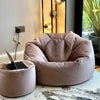 Plush velvet Beanbag Chair XL Luxury Bean Bags in Plush velvet, Lounger beanbags