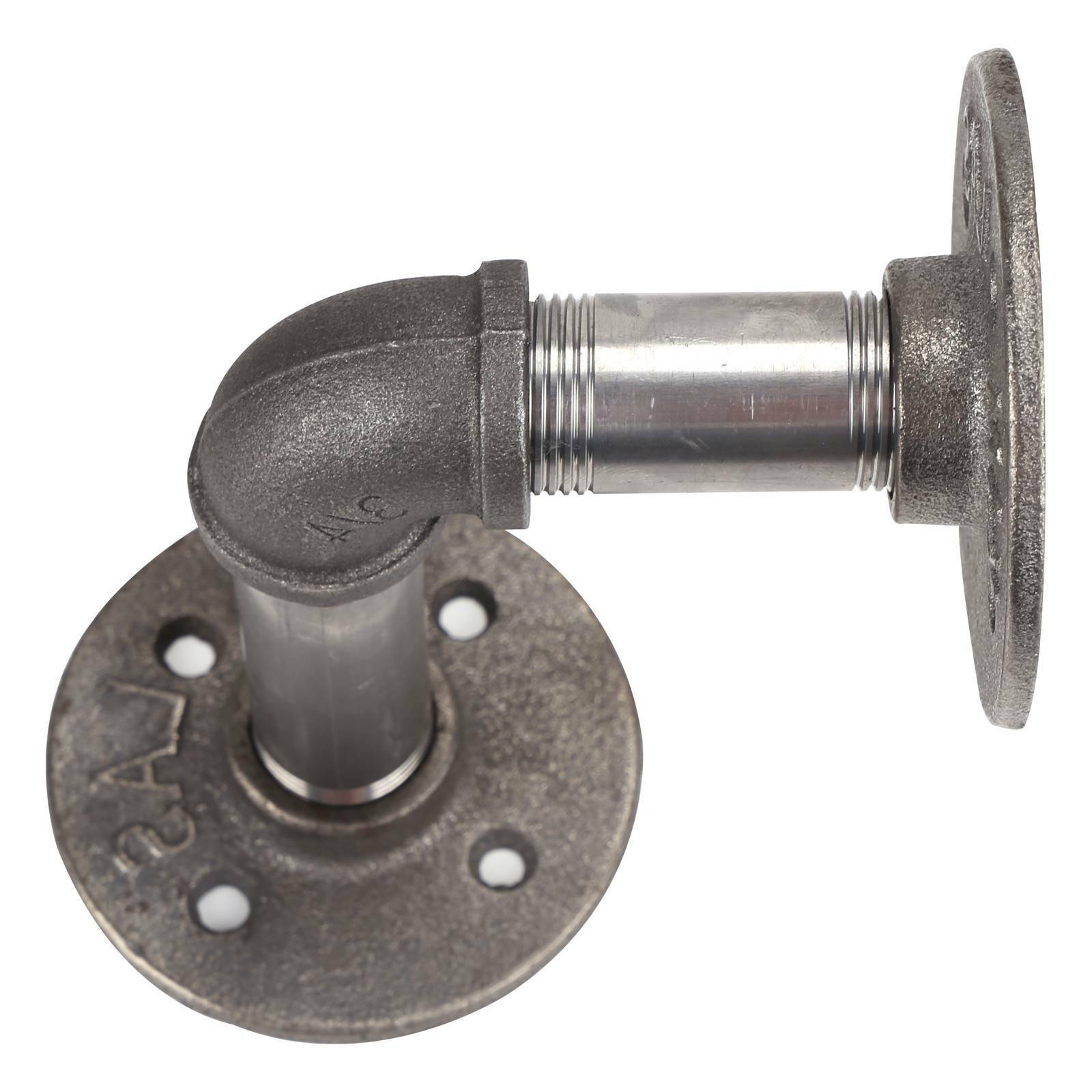 2Pcs Industrial Steel Iron Pipe Shelf Bracket Holder With Screws DIY Home Décor