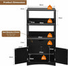 Freestanding Bookcase Bathroom Storage Cabinet Kitchen Cupboard Shelf W/ 2 Doors