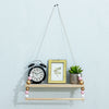 Wall Hanging Wood Rope Swing Shelf Shelves Storage Shelve Room Decor UK