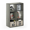 Furinno Pelli Cubic Storage Cabinet Espresso and Grey/Black
