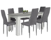 Wood Dining Table and Chairs 4 / 6 Set Pu Leather Seat Kitchen Room Furniture