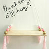 Wall Hanging Wooden Shelf Rope Swing Shelves Storage Baby Kids Bedroom Decor UK