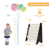 4 Tier Kids Wooden Bookcase Sling Storage Chest Children Book Shelf Organizer