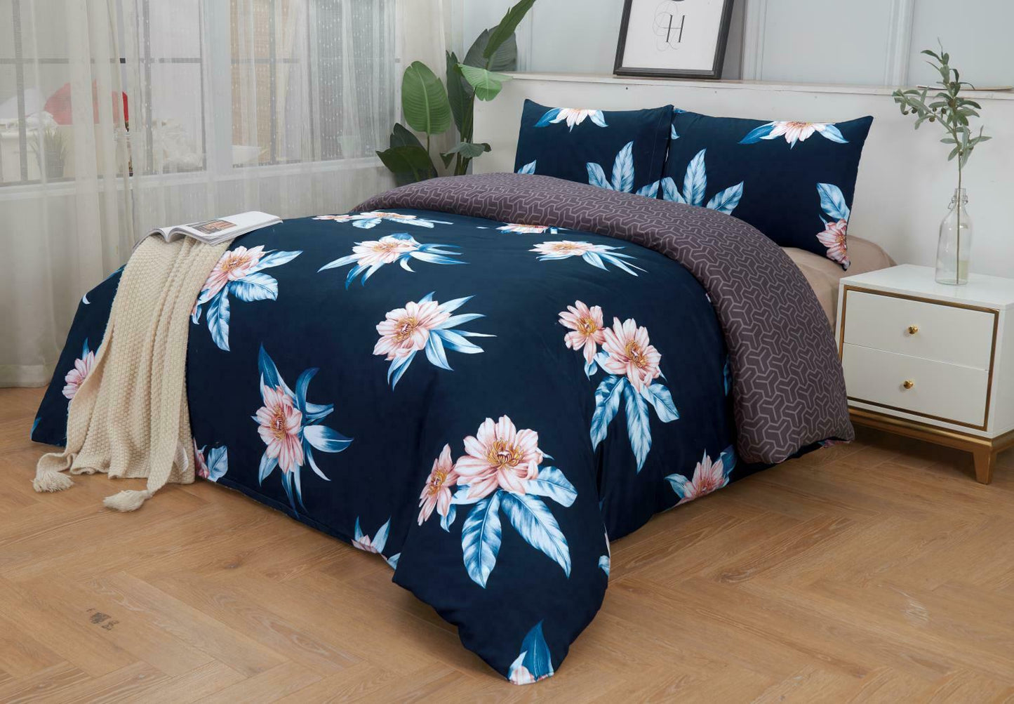 Luxury Floral Duvet Cover Pillowcase Quilt Bedding Sets Single Double King Size