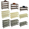 Wooden Slated Wood Shoe Rack Stand Holder Organizer 2 / 3 / 4 Tier Die Color