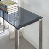 Glass Console Table Clear Chrome Legs Modern Hall Side Table Living Room