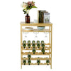 24 Bottle Wood Storage Wine Rack Glass Holder Display Stand Shelf Corner Table