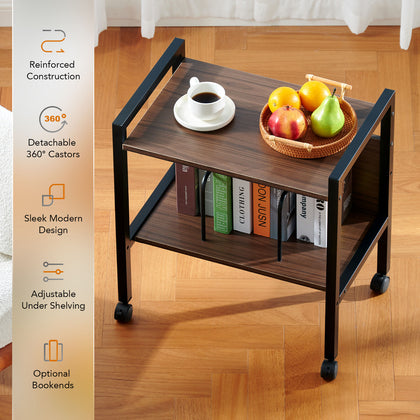 2 Tier End Coffee & Bedside Table for Living Room Bedroom Kitchen Study in