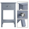 Wooden Side End Table, Bedside Table with Drawer & Shelf Grey Nightstand Bedroom